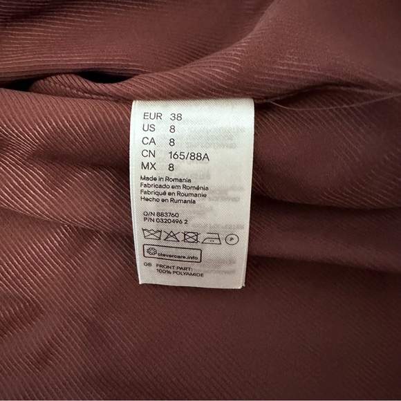 H&M Studio Collection Burgundy Wool and Quilted Puffer Coat 8 Medium - Picture 8 of 9